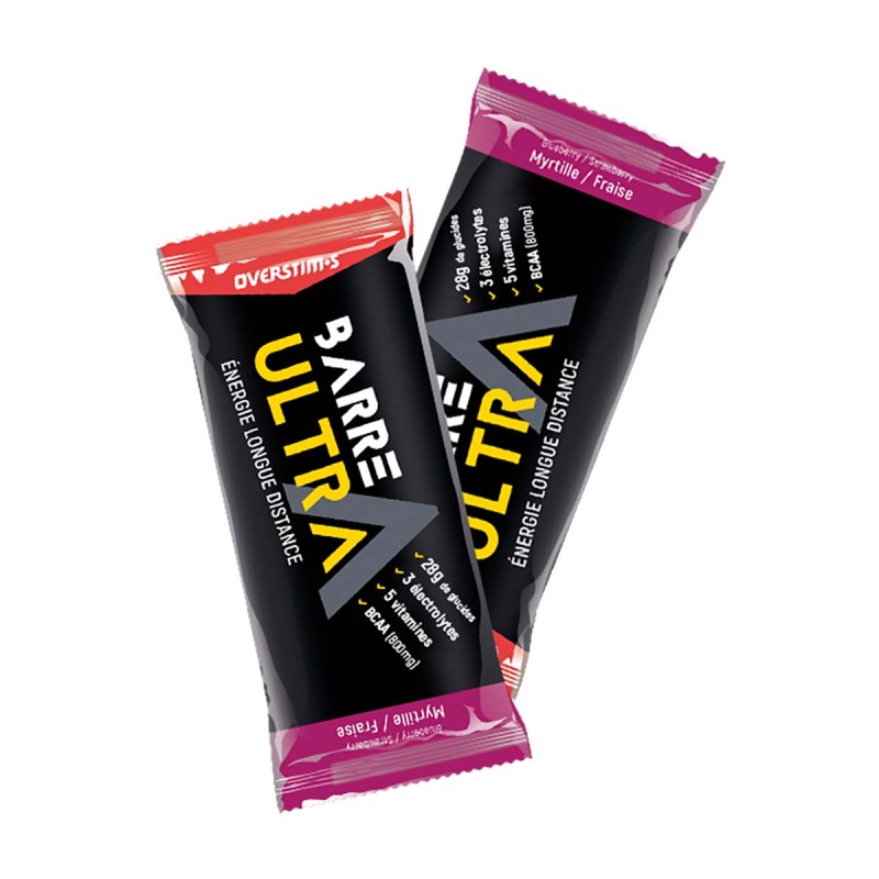 Barre Ultra Fraise Myrtille - Barre énergétique pour la longue distance - 4 barres de 40g