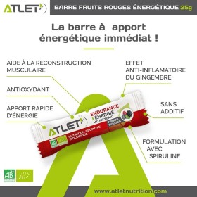 Barre énergétique Bio Saveur Fruits Rouge - 25g