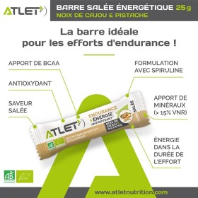 Barre énergétique Bio salée Saveur Noix de Cajou / Pistache - 25g