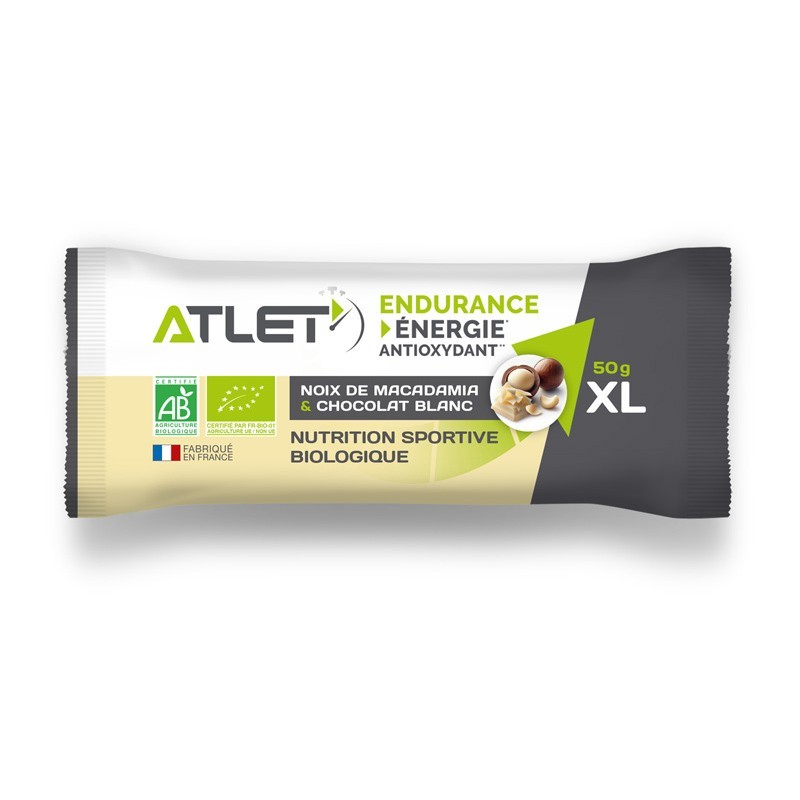 Barre énergétique bio saveur Noix de Macadamia / Chocolat Blanc - 50g