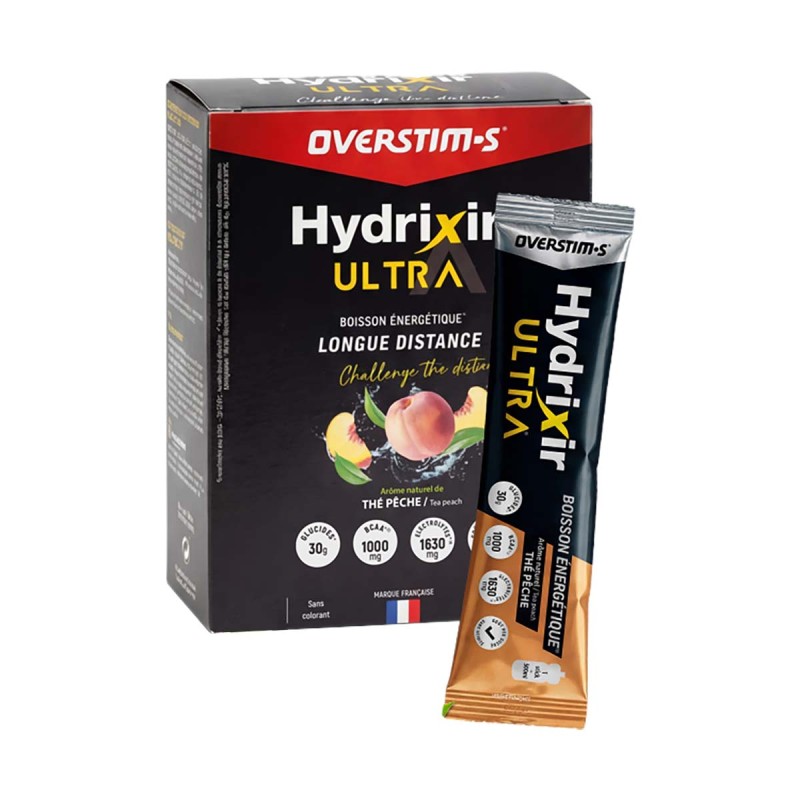 Hydrixir Ultra Thé Pêche - Boisson énergétique - 10 sticks de 40g